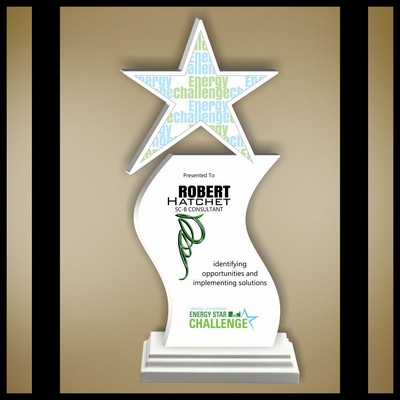 11" Star Wave White Budget Acrylic Award