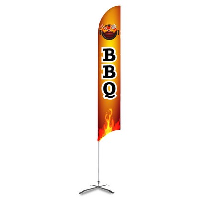 BBQ Pre Printed 15' G7 Feather Flag Brown