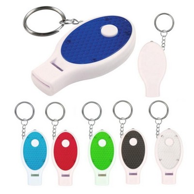 Oval Whistle LED Keychain