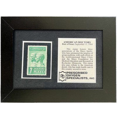 Framed Stamp Gift/Award Celebrating Doctors/Mayo