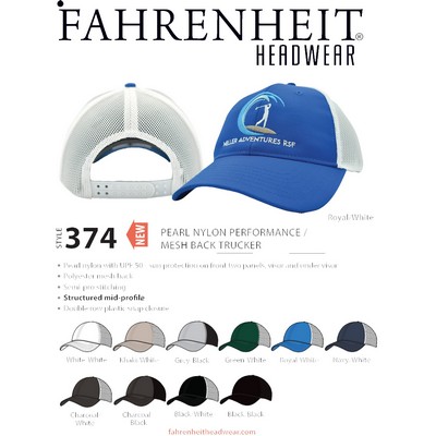 Fahrenheit Pearl Nylon Performance Trucker Hat