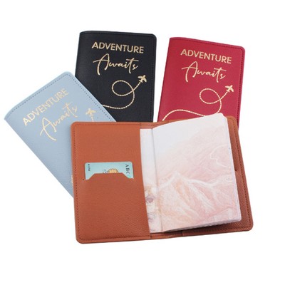 RFID Blocking Leather Passport Holder Travel Wallet