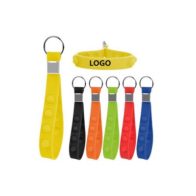 Push Pop Bubble Wristband Fidget Keychain