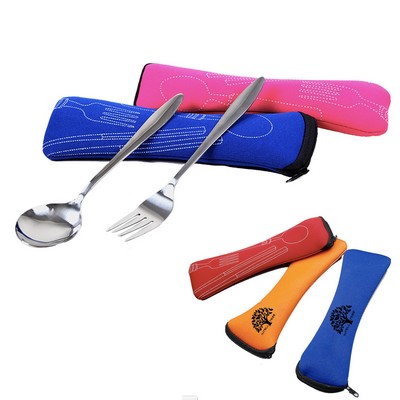 Portable Travel Cutlery Set Spoon Fork