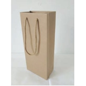 Natural Kraft Euro Tote Wine Paper Shopping Bag (5.5"x3.25"x13")