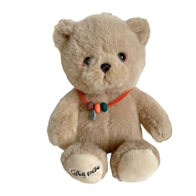 12" Velour Plush Bear With Necklace