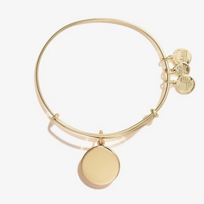 Alex and Ani® Shiny Gold Engravable Circle Charm Bangle Bracelet