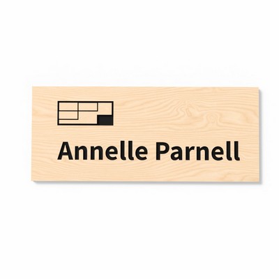 1.25" x 3" Wood Name Badge