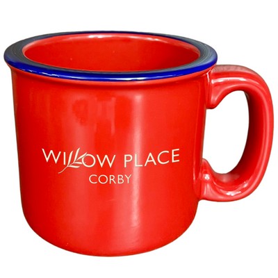 Campfire Mug - Red with Blue Rim (15 Oz.)