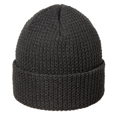 Canada-made Merino Waffle Beanie - Black - Adult O/S