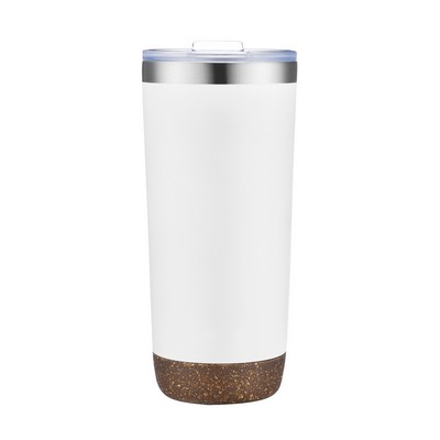 Mannitok Tumbler with Cork Bottom, 22oz, White