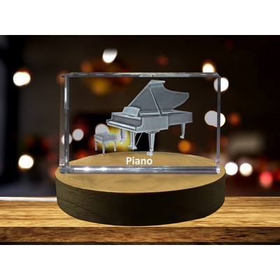 Piano Flute 3D Engraved Crystal 3D Engraved Crystal Keepsake/Gift/Decor/Collectible/Souvenir