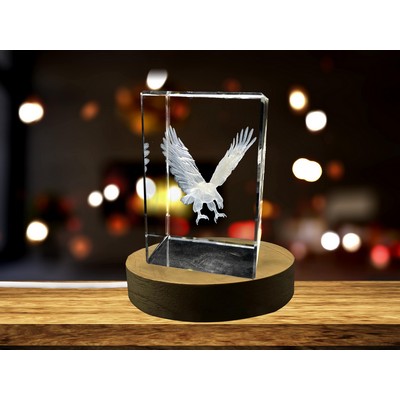 American Eagle 3D Engraved Crystal Collectible Keepsake