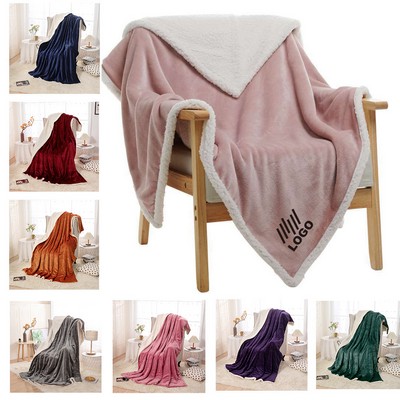 Sherpa Fleece Throw Blanket For Couch