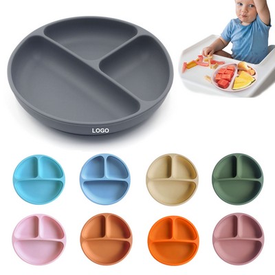 Silicone Baby Plates Toddler Utensils Dividers