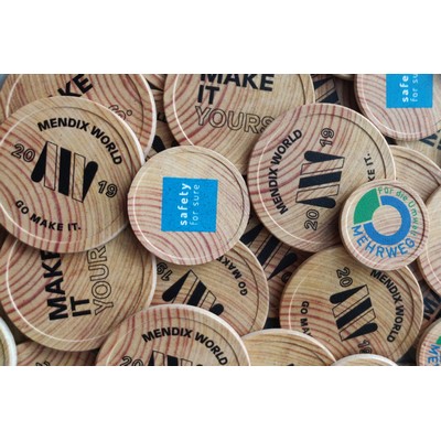 1.14" Printed Wooden Tokens - In Stock