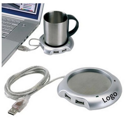 USB Cup Warmer w/4-port Hubs