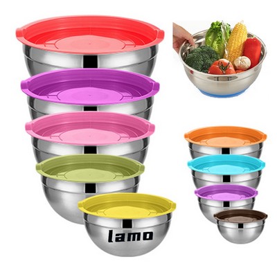 Stainless Steel Mixing Salad Bowl With Lid