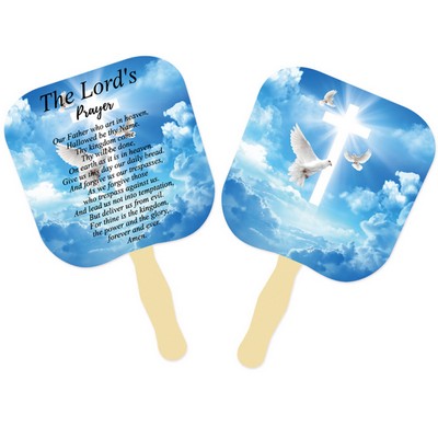 Rounded Square Shape Single Paper Hand Fan