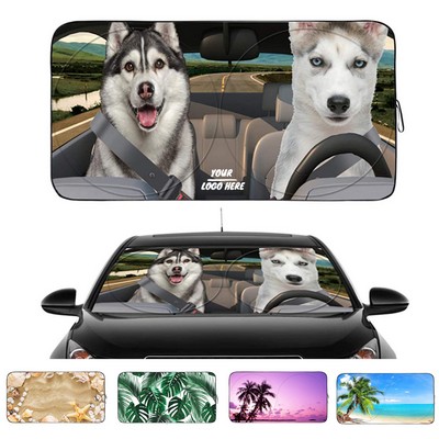 Car Windshield Sunshade w/ Pouch