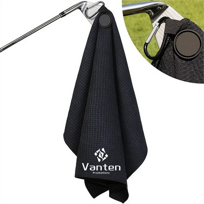 Golf Towel With Magnetic Carabiner