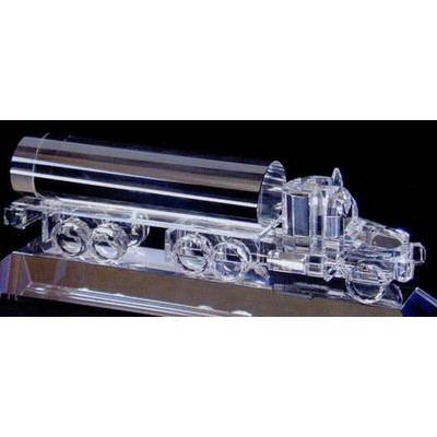 Crystal Oil Truck Model With 2 3/4"x10"x5/8" Base (9"x2 1/2")