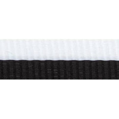 "V" Neck Ribbon - Black/White - Snap Clip - 1-1/2" Wide x 32" Long