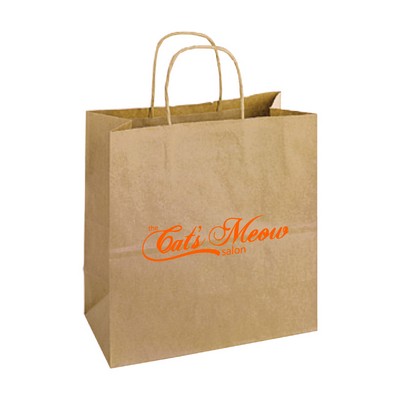 Recycled Tan Kraft Paper Shopping Bag (10"x5"x10")