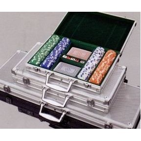 Aluminum Poker Chip Case w/ 500 Custom Imprinted Chips