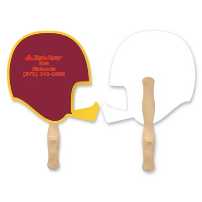 Football Helmet Shape Full Color Digital Single Sided Paper Hand Fan