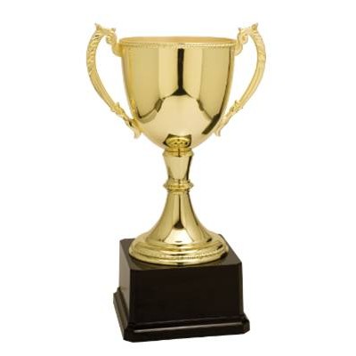 Cup Trophy, Gold Zinc Metal & Weighted Base - 6 3/4"