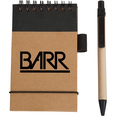 Eco Pocket Jotter with Eco Paper Barrel Pen