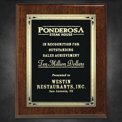 Aberdeen Walnut Plaque 10-1/2" x 13" with Lasered Plate