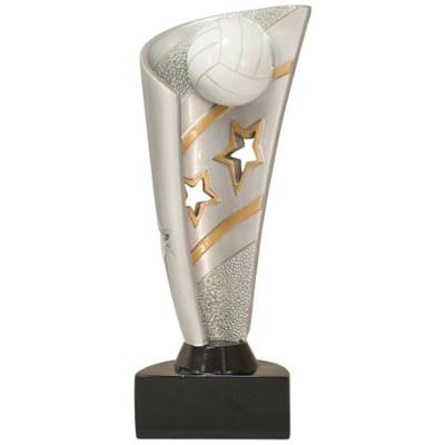 Volleyball Banner Resin Award - 7" Tall