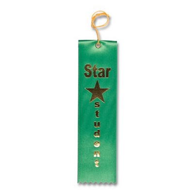 2"x8" Stock Recognition Star Student Carded Ribbon