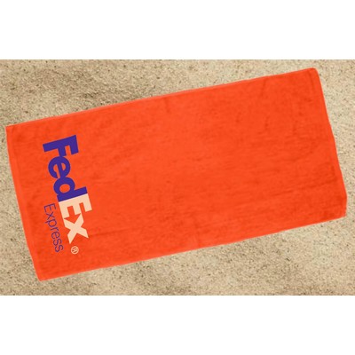 Velour Beach Towel 30X60 - Orange (IMPRINTED)