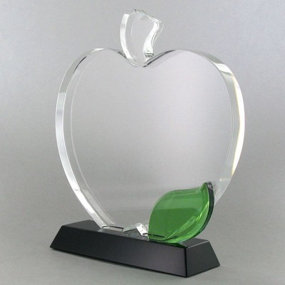 Apple Shaped Optical Cut Crystal Award