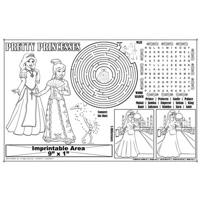 Pretty Princess - Imprintable Colorable Placemat