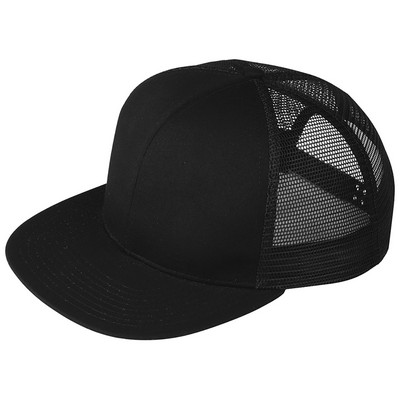 MEGA CAP® 6-Panel Flat Bill Trucker Cap