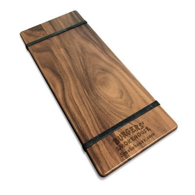 Solid Walnut Menu Boards w/Rubber Bands (5"x12"x1/4")