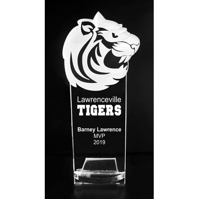 VALUE LINE! Acrylic Engraved Award - 8" Tall - Tiger, Wildcat or Big Cat