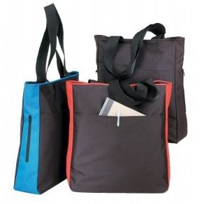 Poly Side Zippered Tote Bag