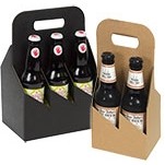 4 Bottle Black Kraft Beer Bottle Carrier