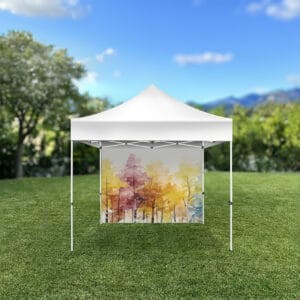 Canopy Tent Tenda 10' x10' Square Steel Single Sided Full Wall Graphic Package