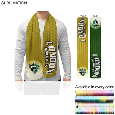 2-Tone Microfleece Scarf, Ultra Soft and Smooth, 8x60, Sublimated Edge to Edge BOTH sides