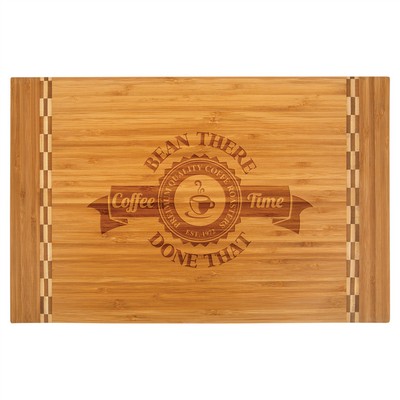 Bamboo Cutting Board w/Butcher Block Inlay (18 1/4"x 12")