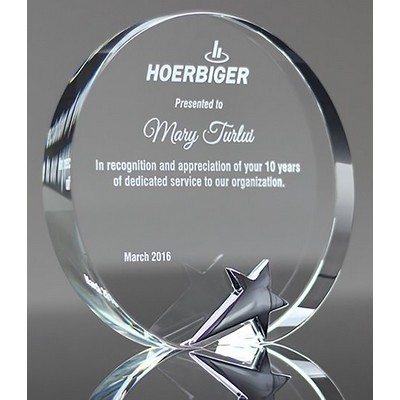 Crystal Magic Circle with Silver Star Award, Small (5" Diameter)