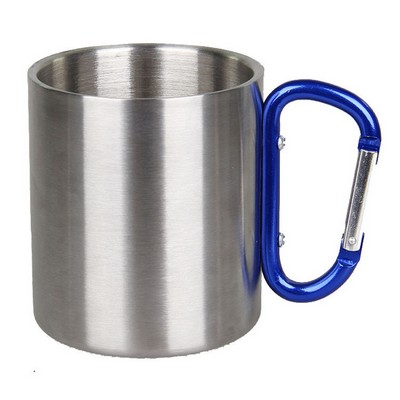 10 Oz. Stainless Steel Travel Mug w/Carabiner Handle