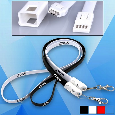 2 In 1 USB Charging Cables with Lanyard