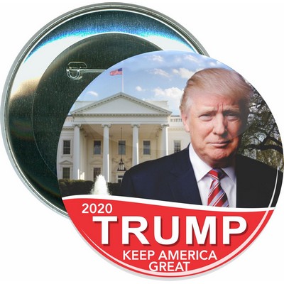 Political - Trump 2020, White House - 3 Inch Round Button